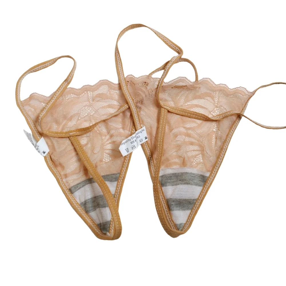 CHUNS Tan Nude Beige Lace Thong Bundle Size Large 10 For $22 New Without Tags